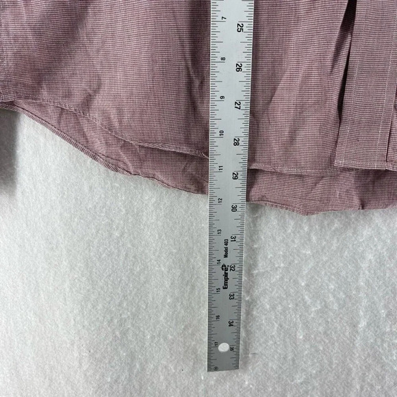 Trumaker Bobby Button Up Shirt Men Sz XL Red Micro Houndstooth Bobby Long Sleeve - Picture 5 of 13